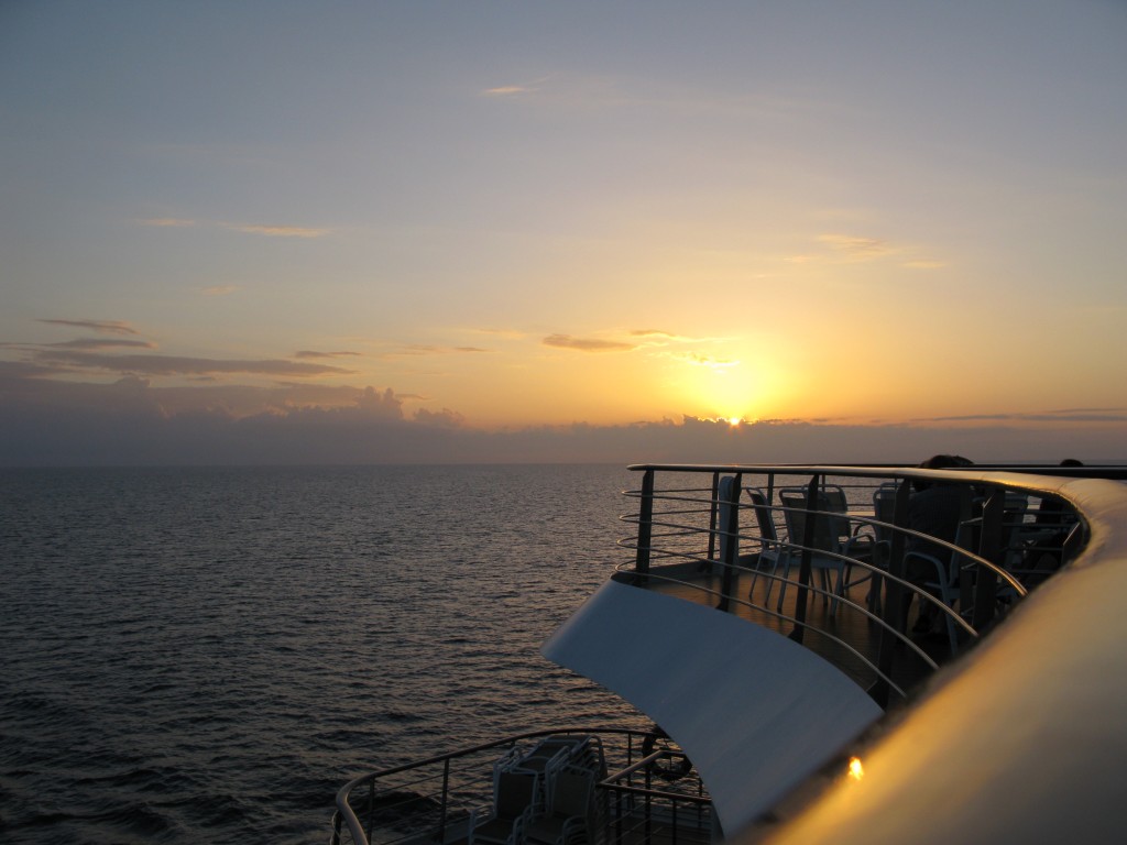 Sunset on the way to Jamaica from the Bahamas